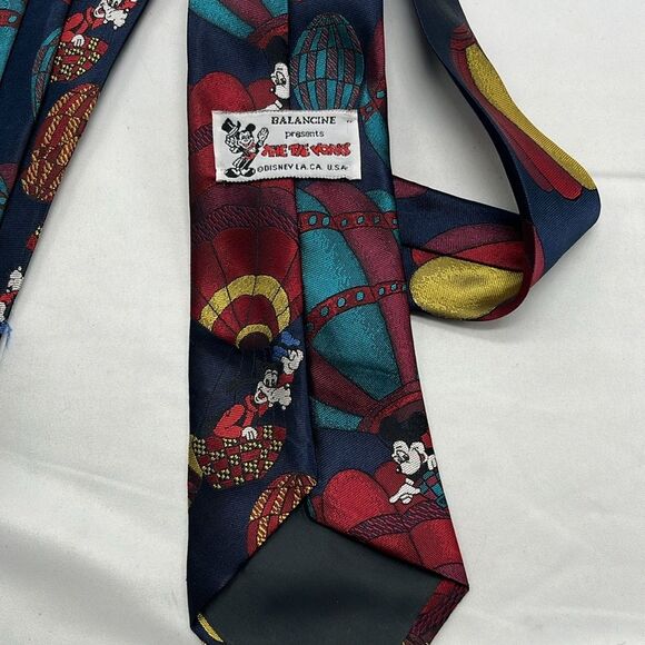 Vintage Balancine Mickey & Goofy Balloon The Tie Works Disney Tie - Picture 5 of 7